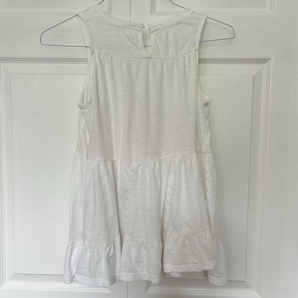 Anthropologie Womens XSP White Flowy Tank Top Sleeveless Summer 100% Cotton - Picture 2 of 7